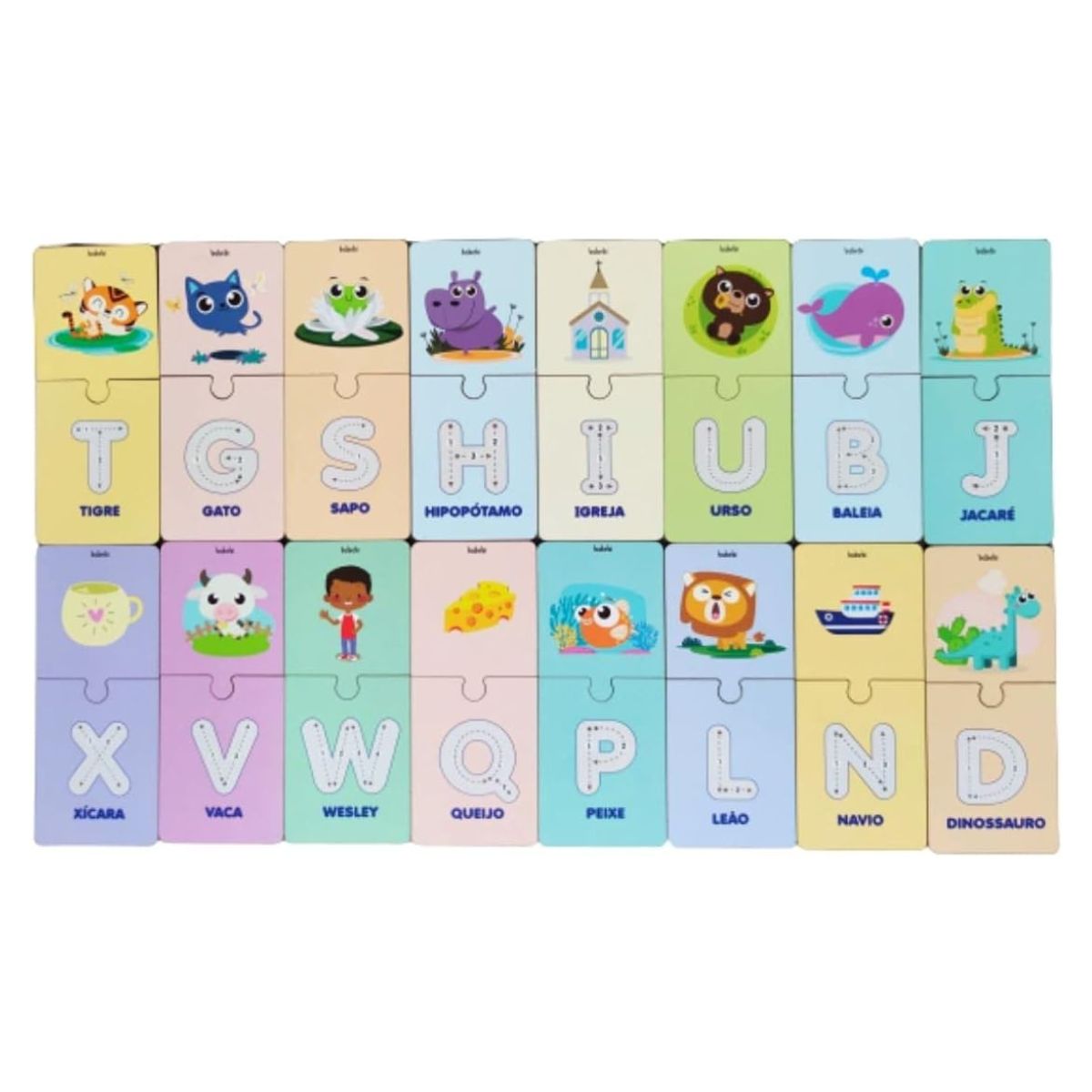 Quebra-cabeça Educativo Didático Alfabeto Ilustrado / Escreva E Apague - Babebi Quebra-cabeça Educativo Didático Alfabeto Ilustrado / Escreva E Apague - Babebi
